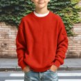 thumbnail image 3 of Kezqiaxn Teen Boy Clothes Long Sleeve Crewneck Sweatshirt with Pocket Fall Fashion Basic Pullover Tops School Kids Clothes Size 5-16, 3 of 6