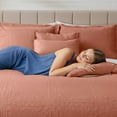 thumbnail image 6 of Clara Clark Quilt Sets, 5 Piece Lightweight Reversible Quilt Bedspread, Grid Weave Coverlet Bedding Set, Queen Bali Blush, 6 of 8