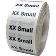 thumbnail image 1 of Clear XX-Small Clothing Size Strip Stickers | 1.25 x 5 Inches Wide | 125 Pack, 1 of 1