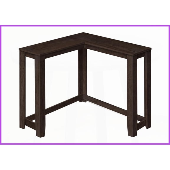 Space-Saving Brown Laminate Corner Coffee Table – Modern Design for Entryway & Bedroom with Two-Tier Storage