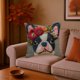 thumbnail image 5 of Funda de almohada de lino bohemio - bordado de elefante en 3D, cojín decorativo multicolor de 45x45cm para sofá y salón, 5 of 6