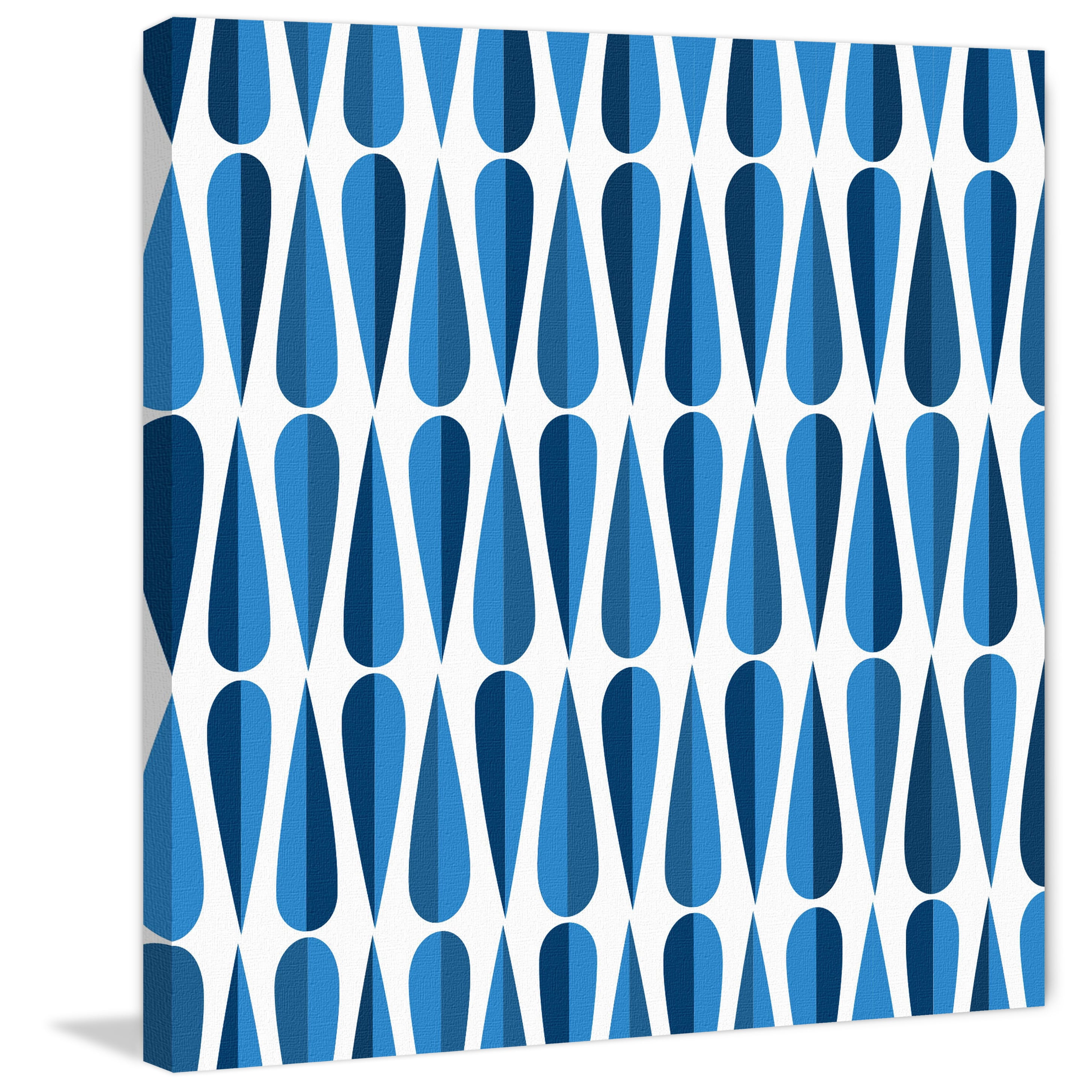 "Blue Droplets" Painting Print on Wrapped Canvas