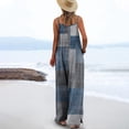 thumbnail image 4 of Yubnlvae Floral Jumpsuits for Women - Boho Wide Leg Rompers with Pockets (Summer Vacation, Casual Beach Overalls) Grey L, 4 of 6
