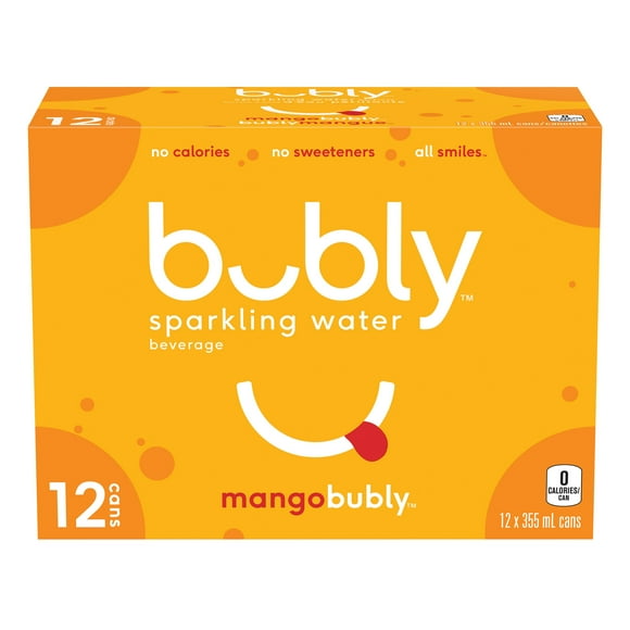 Bubly Mango Sparkling Water 12 x 355 mL, Cans, 12x355mL