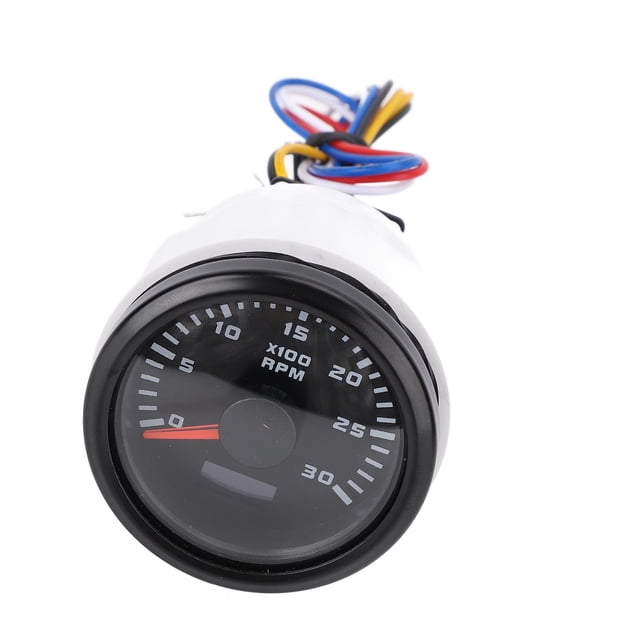 Car Pointer Tachometer, 0-3000 RPM Adjustable Speed Ratio Gauge Hour Meter, 52mm 2in 7 Color Backlight, Metal, DC 9-32V, for Trucks Tractors RVs Boats,