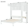thumbnail image 2 of Harper & Bright Designs Queen Murphy Bed Wall Bed with Cabinet, Queen Size Cabinet Bed Folding Wall Bed with Storage Shelves and Desk for Guest Room Office, White, 2 of 15