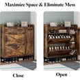 thumbnail image 6 of Auromie Shoe Storage Cabinet, Free Standing Shoe Organizer with 2 Flip Drawers, Shoe Rack with Adjustable Side Cabinet, Entryway Narrow Shoe Storage with Door for Hallway, Living Room (Rustic Plus), 6 of 9