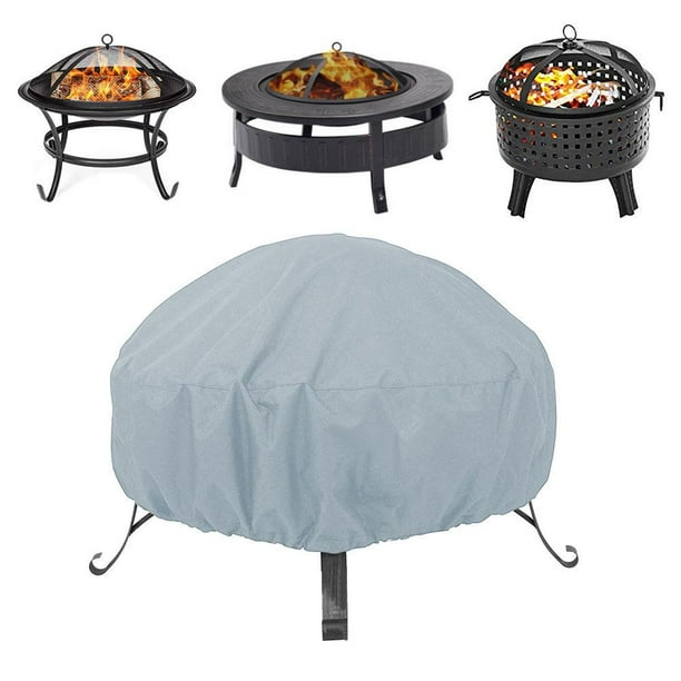 Fire Pit Cover Round For 210d Outdoor Full Coverage Patio Fireplace Waterproof Dustproof And Anti Uv Fit All Seasons Com Fire 210d Outdoor Pit Cover, Outdoor Fireplace Cover