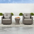 thumbnail image 6 of CHITA 5-Piece Outdoor Wicker Patio Furniture Set with Swivel Glider Chair, Outdoor Gray Wicker Chair and Ottoman with Cream Cushion, Brownish Gray, 6 of 16