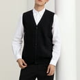thumbnail image 4 of Men's sweater vest V-neck sleeveless knitted cardigan, 4 of 4