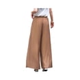 thumbnail image 4 of Lumtrix Wide Leg Linen Pants for Woman High Waisted Flowy Comfy Palazzo Pants Embroidery Graphic Work Trousers Brown XL, 4 of 6