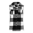 thumbnail image 4 of AUNVITO Women's Reversible Plaid Vest Sleeveless Collar Double-Sided Fleece Lightweight Casual Jacket Fall Winter, 4 of 9