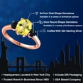thumbnail image 2 of Gem Stone King 18K Rose Gold Plated Silver Canary Mystic Topaz and Black Onyx Engagement Ring for Women | 2.44 Cttw | Oval 9X7MM | Gemstone November Birthstone | Size 9, 2 of 6