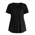 thumbnail image 4 of OAVQHLG3B Women's Plus Size Short & Long Sleeve Tunic Tops Scoop Neck Loose T Shirt Blouse for Leggings, 4 of 7