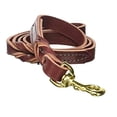thumbnail image 1 of MPP Latigo Leather Dog Leads Twisted Braids Extra Strong Durable Solid Brass Snaps (6' x 1"), 1 of 1