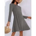 thumbnail image 3 of Fancyglim Womens Plus Size Dresses Casual Long Sleeve T Shirt Dress A Line Swing Sundress Gray 3XL, 3 of 8