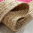 thumbnail image 3 of SAFAVIEH Natural Fiber Cebrail Braided Jute Area Rug, Fuchsia/Natural, 8' x 8' Round, 3 of 7