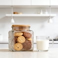 thumbnail image 6 of Ribbed Glass Jar with Wooden Lid 17oz, Airtight Fluted Storage Canisters for Food, Tea, Coffee, Candy/Spice | Organization Canisters for Home & Kitchen, 6 of 6