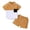 Orange, variant on lnmuld Kids Boys 2 Piece formal Gentleman Suit Set Classic Solid Color Shirt with Suspenders Elegant Party Outfit Summer Occasion Wear Size:5-6 Years