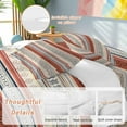 thumbnail image 2 of Boho Ethnic Bedding Duvet Cover Set Twin Size 4 Pieces Pastoral Style Lines Geometric Bedding Set with Zipper Closure, 1 Comforter Cover 68x86 Inches 1 Flat Sheet & 2 Pillow Cases, 2 of 7