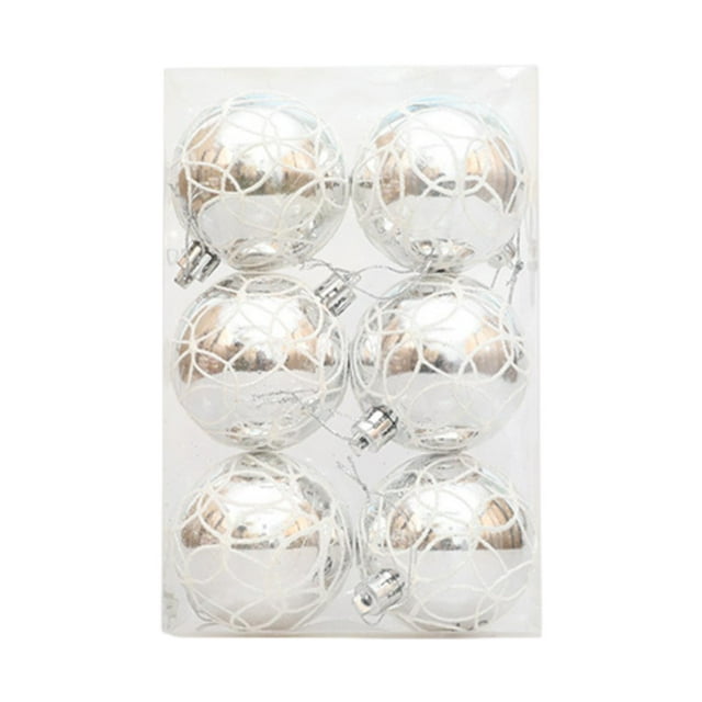 Adornos de Bolas de Navidad perfecl 6 Piezas Plata