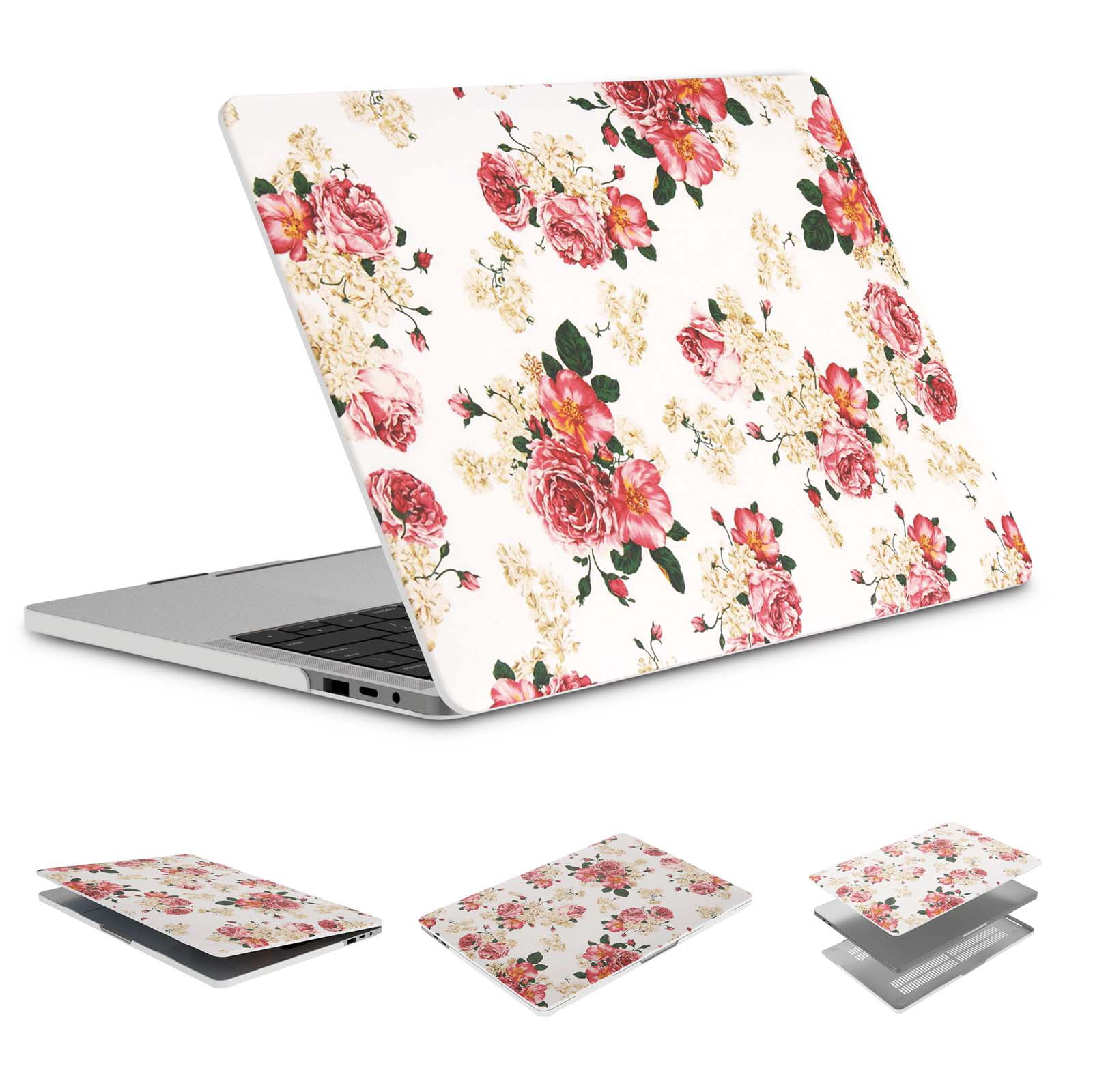 13inch MacBook Pro Case Women Shoes Series with Floral Decorative Floral Beauty Retro Art Plastic Hard Shell Compatible Mac Air 11 Pro 13 15 Mac Pro Laptop Case Protection for MacBook 