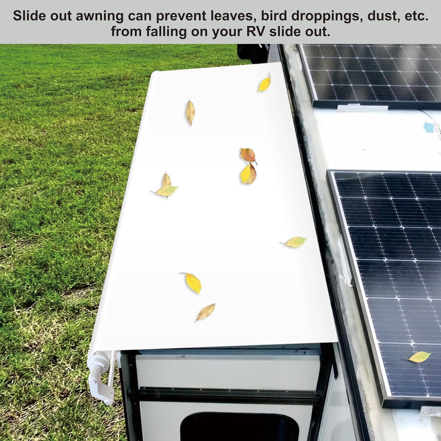 Dulepax RV Slide Out Awning Camper Topper Modular Slide Out Awning Kit for RVs,5th Wheels,Travel Trailers and Motorhomes-White,7'9''(7'1''Fabric)