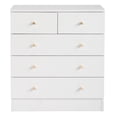 thumbnail image 3 of Kepooman Drawer Dresser, Four Layers and Five Drawers Chest of Drawers Matte Gold Handles, Storage Cabinet, White, 3 of 10