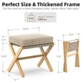 thumbnail image 5 of Bamboohomie Small Ottoman Foot Rest, Foldable Bamboo X-Leg Stool with Padded Cushion, Patio Ottoman for Living Room, Natural, 5 of 8