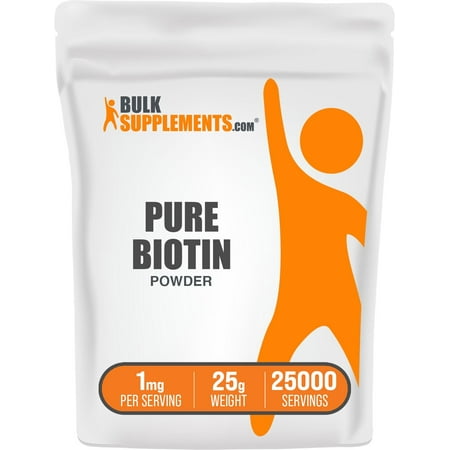 BulkSupplements Pure Biotin Powder - Vitamin B7, 1mg per Serving - 25g, (0.88 oz)