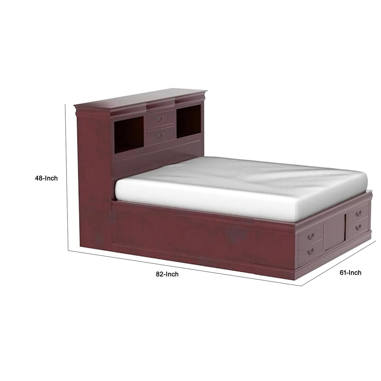  Acme Louis Philippe Queen Bed in Cherry : Home & Kitchen