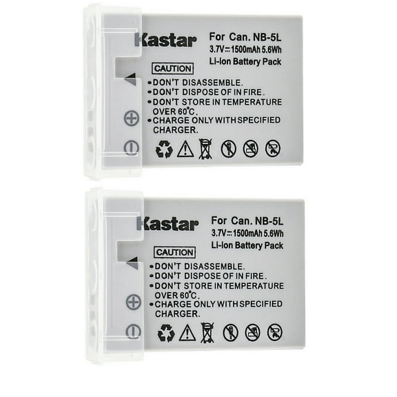 Kastar 2-Pack NB-5L Battery Replacement for Canon NB-5L NB5L, NB-5LH NB5LH, 1135B001 Battery, canon CB-2LX CB-2LXE Charger, Canon Digital IXUS 860 IS Camera