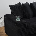 thumbnail image 6 of Luxury Black Corduroy Sofa with Space-Saving L-Shaped Design, Adjustable Left/Right Recliner, Storage & Cup Holders for Modern Living Rooms & Bedrooms, 6 of 9