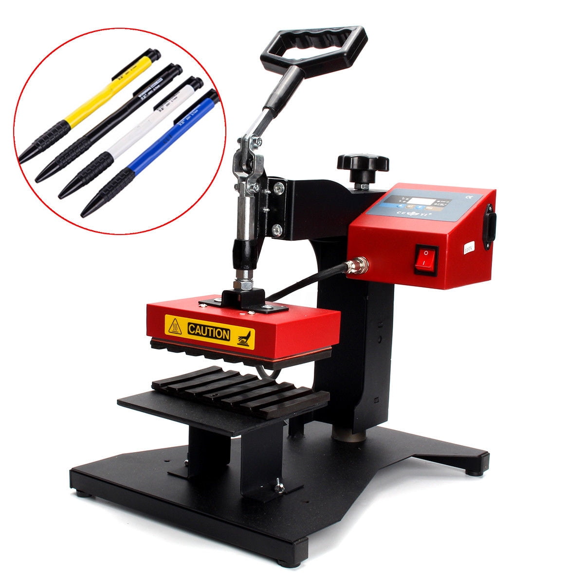  SAHUANIYE 6PCS Digital Ballpoint Pen Hot Press Machine, Heat  Press Logo Transfer Printing Heating Laser Paper Machines, 110V 350W  Digital 3D Sublimation Hot Press for DIY Pen Printing (US Stock) 