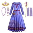 thumbnail image 3 of Disfraces de Disney Wish para niñas, disfraces de Cosplay de películas, vestido de princesa Asha para niños, Halloween, Carnaval, cumpleaños, mascarada, actuación en escenario, 3 of 5