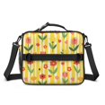 thumbnail image 2 of Pioneer Flower Floral Print Pattern Insulated Lunch Bag with Shoulder Strap and Bottle Holder,Bento School Lunch Bag Box,11x9.5x3.5 Inches, 2 of 5