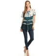 thumbnail image 5 of Sakkas Allegra Women's Short Sleeve Loose Fit Casual Tie Dye Blouse Tunic Shirt - TealBlue - Plus Size, 5 of 5