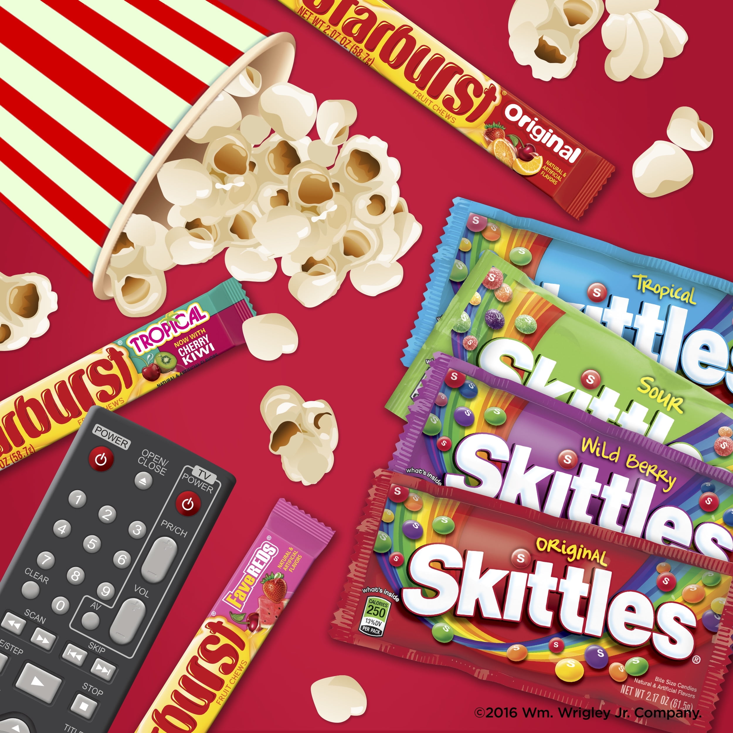 Skittles and Starburst Fruity Candy Variety Box, 30 Single Packs