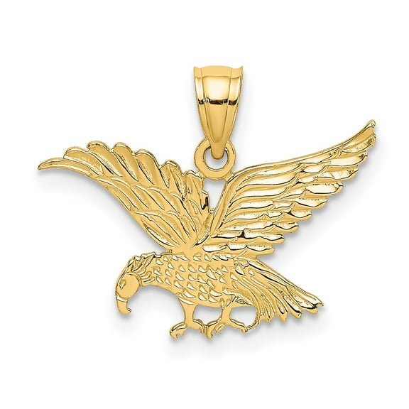 Finest Gold 10K Flat Engraved Eagle Charm