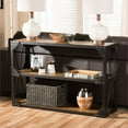 thumbnail image 2 of Baxton Studio Hudson Rustic Industrial Style Antique Black Textured Finished Metal Distressed Wood Occasional Console Table, 2 of 6