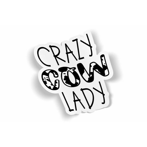 Crazy Cow Lady Waterproof Sticker