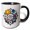 Black/White, variant on 3drose, Best Champion Ever. a Mandala Gift for an American Football Player, 15oz Two-tone Red Mug