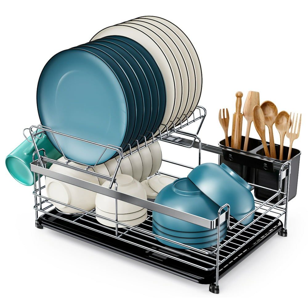 Dish Drying Rack 304 Stainless Steel Dish Drainer Kitchen Utensils 304 Stainless Steel Dish Drying Rack