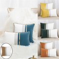 thumbnail image 4 of de almohada decorativas de material cuero chino a rayas de funda de cojín moderna funda de cojín para silla de decoración para hogar del marrón claro BLESIY Funda de almohada, 4 of 8