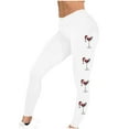 thumbnail image 5 of LEBONYARD Women's Cropped High Rise Leggings,Clearance Pants for Women under $5,Womens Fashion Casual Christmas Printed Tight Leggings High Waist Pants White XXL, 5 of 5