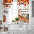 thumbnail image 5 of Fsddascl Thanksgiving Blackout Curtains for Bedroom/Living Room, Thermal Insulated Kitchen Curtains, Rustic Pumpkin Sunflower Wood Grain Grommet Darkening Window Treatment Drapes 27.5"x39"x2, 5 of 6