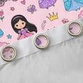 thumbnail image 4 of Erosebridal Colorful Cartoon Princess Black Out Curtains,Dreamy Princess Style Castle Cute Floral Curtains Pack of 2 (42x63 Each) For Kids, 4 of 7