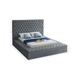 thumbnail image 3 of Meridian Furniture Bliss Solid Wood Tufted Velvet King Bed in Gray, 3 of 10