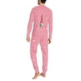 thumbnail image 4 of Renewold Elf Hearts Family Matching Pajama Sets Christmas Pink Sleepwear Clothes 2 Pack Loose Fit Long Sleeve Shirt & Pants Thermal Lounge Set for Men Size L, 4 of 5