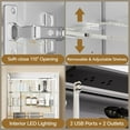 thumbnail image 6 of Bathroom Mirror Cabinet, Akaber 34"x28" Medicine Cabinet with Double-Side LED Lights, Anti-Fog, 5 Mirrors, Dimmable Sensor Light & Outlets, Recessed/Wall Mount, 6 of 8